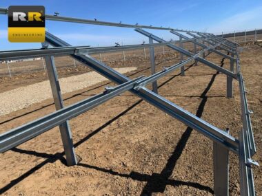 Photovoltaic Structures build pv 2 panels portrait ramming poles 1